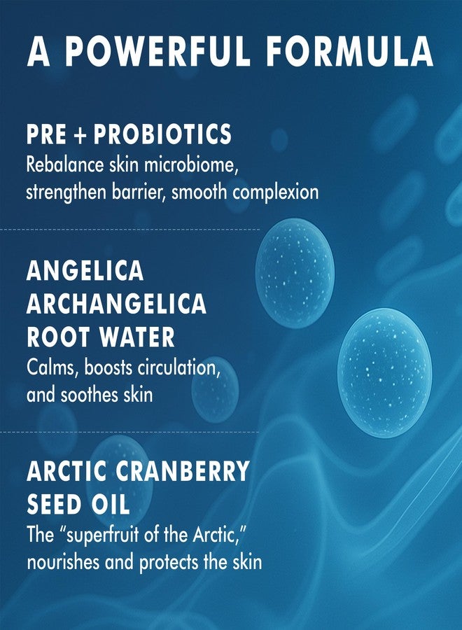 سكاين أيسلندا كريم سكين آيسلاند نورديك رينيوول للوجه، غني بالبروبيوتيك والبريبايوتيك، يدعم حاجز الميكروبيوم للبشرة، ويرطبها ويمنحها النضارة. مرطب للبشرة الجافة والحساسة، 1.6 أونصة سائلة - Image 4